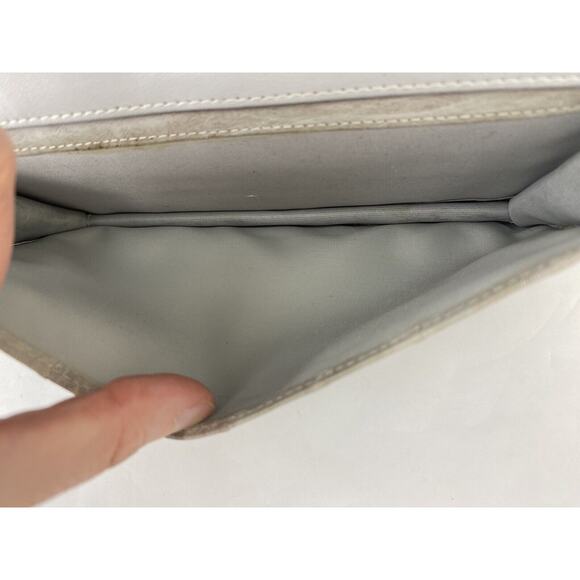 VTG Lee Sands Grey Eel Skin Leather Zip Around Clutch Organizer Wallet W Strap - Picture 9 of 16